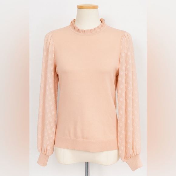 Adrianna Papell Tops - Adrianna Papell Ruffled Peach Top XL